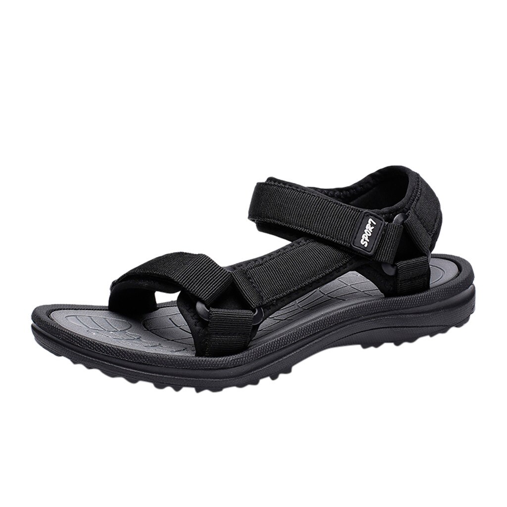 Bout ouvert En Plein Air hommes Flats Décontracté Chaussures De Plage Sandales Respirantes D'été Creuse Mâle Cool Appartements Crochet et Boucle sapato masculino: Gris / 40