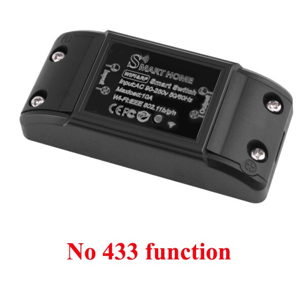 Wifi + Rf 433 Afstandsbediening Diy Schakelaar Voor Tuya Smart Leven App AC90-250V Smart Home Automation Werken Met Alexa google Thuis: No 433 Black