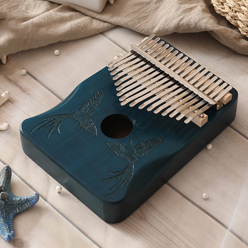 Kalimba-Piano portátil de 17 teclas, Piano de dedo de caoba de , 17 teclas, música, percusión de teclado: G blue phoenix