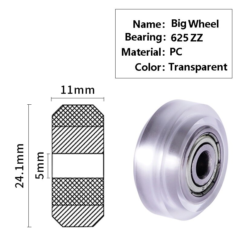 Mega 8Pc 3D Printer Polycarbonaat Katrol Wiel V-Slot Pom 625zz/Rs Lineaire Lagers Openbuild Voor Creality CR10 S5 Ender 5 3/3Pro: 8PCS BigTrans Wheel