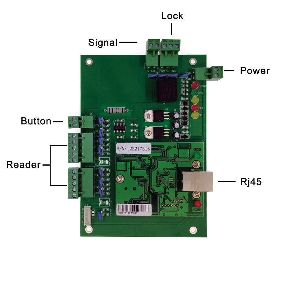 Tcp/Ip Singer Deur Toegangscontrole, 32-Bit Arm Cpu, ondersteuning Krachtige Tijdregistratie/Access/Web/Access Alarm Functie Sn: T01