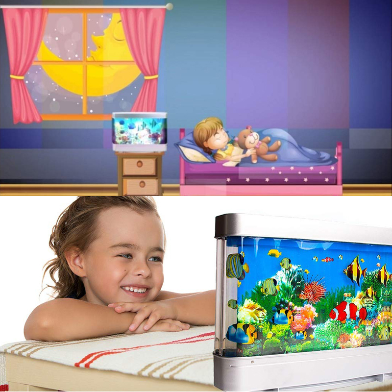 Kunstmatige Tropische Aquarium Decoratieve Nachtlampje Virtuele Oceaan Dynamische Led Tafellamp Schattige Kamer Inrichting