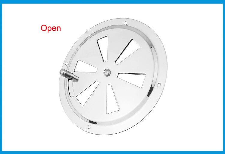 2 stk rustfrit stål 316 båd marine rund luft jalousi udluftningsgitter ventilation lameller ventilator grill dæksel side knop åbning