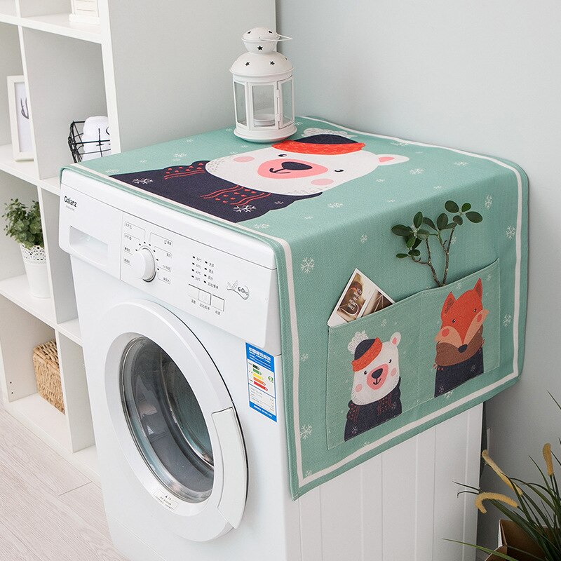 Home Cleaning Carton Dust Covers Washing Machine Covers Refrigerator Dust With Pocket Cotton Dust Cover: H