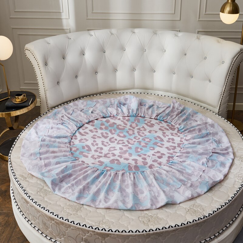 Elastic Fitted Sheet Home Round Bed Sheets Double Couple Mattress Bed Cover 200 220 Cm Full Queen King Style Bedspread