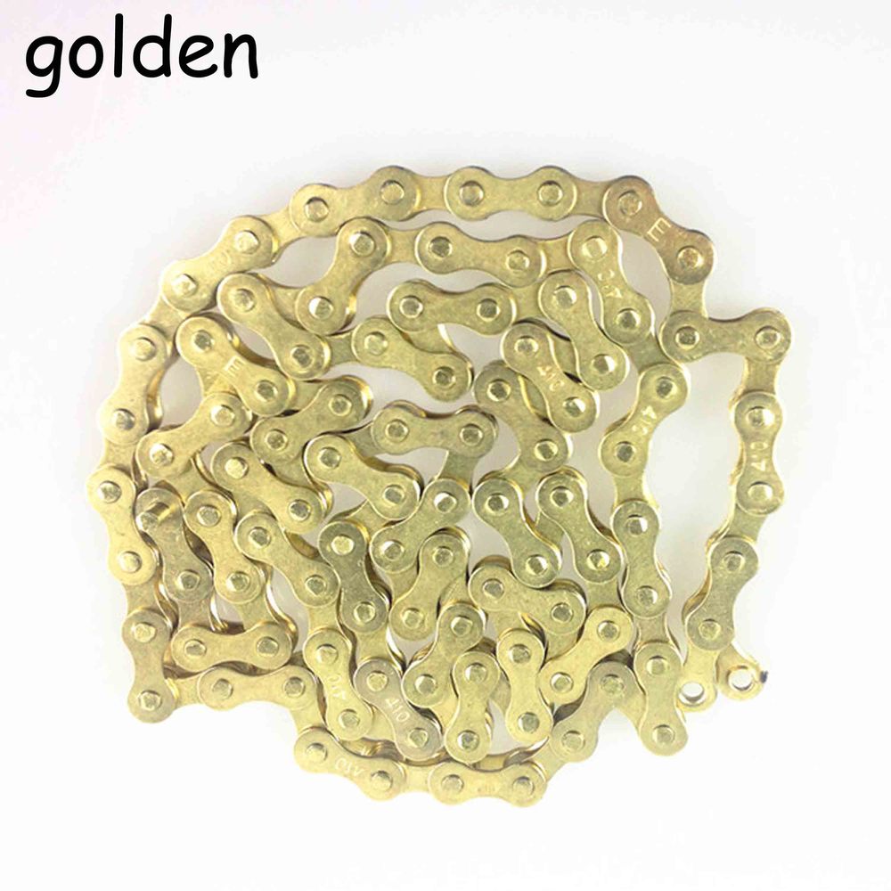 Fixed gear track bike bicycle chain single speed chain magic button chain colorful 98 links CZC004: golden