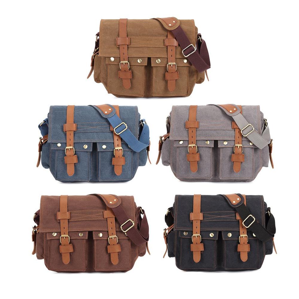 Kucko-Bolso de hombro clásico de lona para hombre, bandolera de mensajero, bolsa de pecho antiarañazos para deportes al aire libre, bolsa de viaje informal