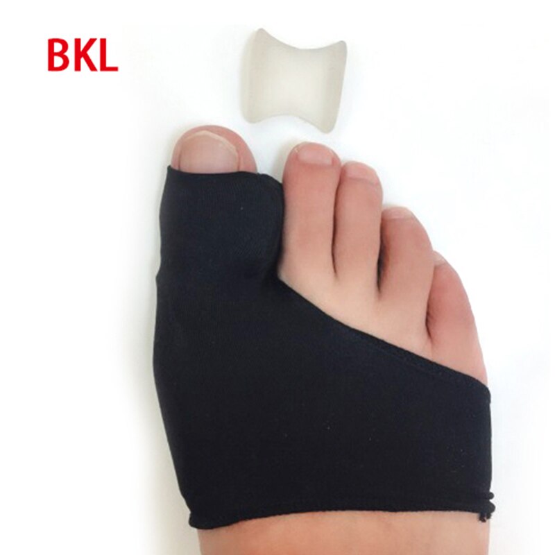 1 paar Toe Separator Hallux Valgus Bunion Corrector Orthesen Fuß Knochen Daumen Teller Korrektur Socke Haarglätter Brace 2 Größe: Black L