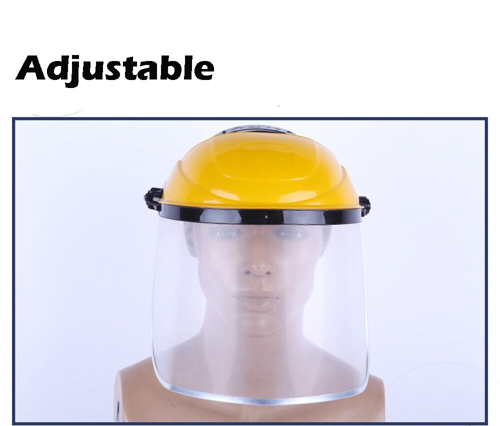 Doorzichtige veiligheidsbeschermkap op het hoofd gemonteerd gezichtsscherm oogbescherming slijpen spatwaterdicht speekselbestendig pvc gezichtsbescherming helm