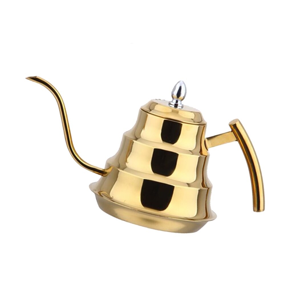 Coffee Drip Stainless Steel Kettle Tea Pot Maker Infusion Gooseneck Golden, Silver: Golden