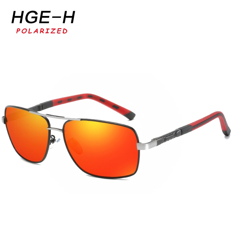 Hge-h mærke mænd aluminium solbriller polariserede  uv400 spejl mandlige solbriller kvinder til mænd 100%  uv rejsebriller  kd72