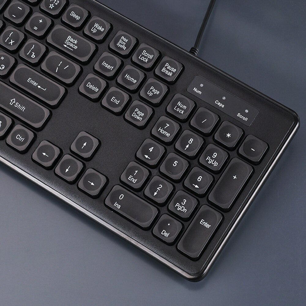 108Keys Russian Keyboard Silent Wired Ergonomic Keyboard Multimedia Shortcut Button Computer USB Mute RU+En Key board For PC