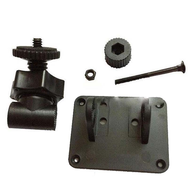 Black 360 Degree Rotating 1/4'' Screw Car Camera Mount 3M Sticker DVR Holders Bracket with Hole