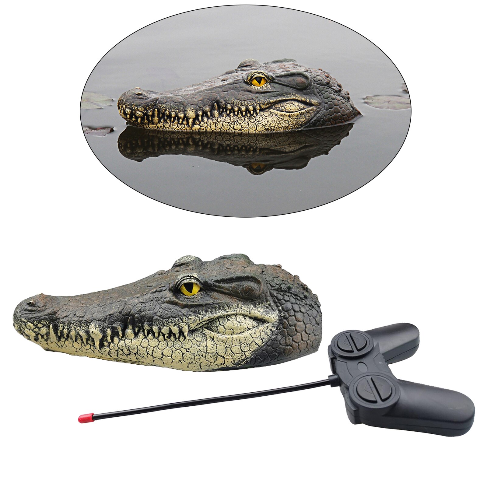 RC Remote Control Simulation Crocodile Head Park Decor Water The Boat Prank