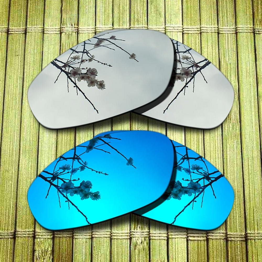 Gepolariseerde Vervanging Lense Voor-Oakley Snorhaar Zonnebril Frame True Kleur Mirrored Coating-Opties: 1x Chrome-1x Blue