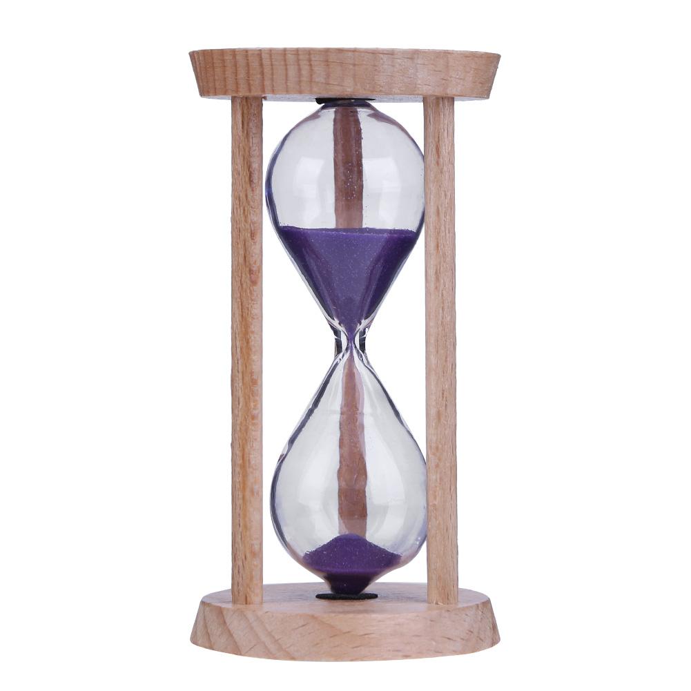 Holz Sand Uhr 3 Minuten Sanduhr Sanduhr Zahnbürste Timer freundlicher Tragbare Zeit Zähler Haushalts Tisch Dekor: Lila