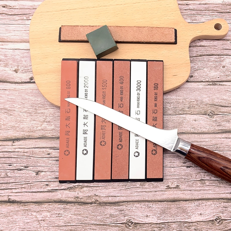 Slijpen Slijpsteen Vaste Hoek Puntenslijper Slijpen Water Steen Keukenmes Apex Edge Professionele Polijstpasta Lederen Set