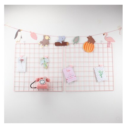 Fille rose grille étagère photo décoration murale étagères suspendues chambre ado décor