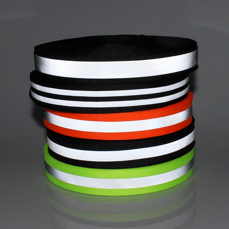 3meters 25mm*10mm Green Safety Reflective Webbing Ribbon Fabric Strip Taps Sew On Tape