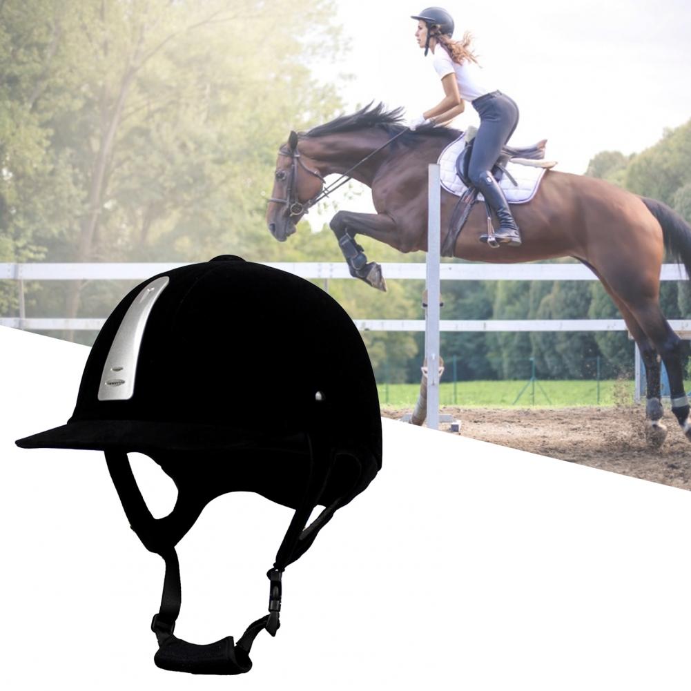 Unisex Equestrian Helmet Unisex Classic Velvet Horse Riding Helmet Horse Equipment Cycling Helmet Protection Cap