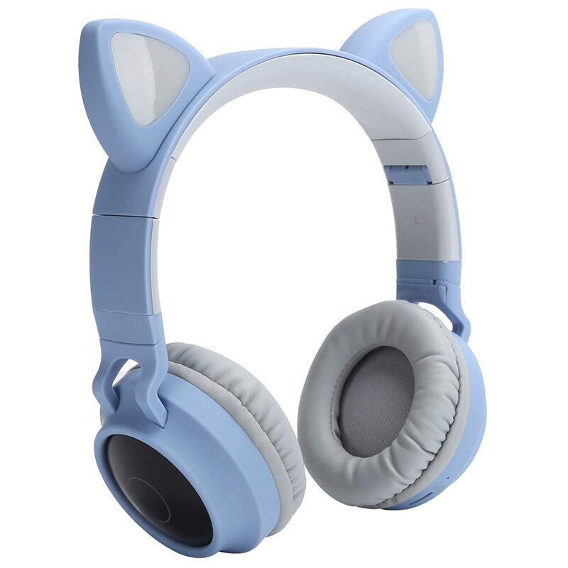 -Cat Gaming Headset- Wireless Cat Ear Headphones RGB 3 Color LED Breathing Light Headsets, Cat Headphones Gaming Headset