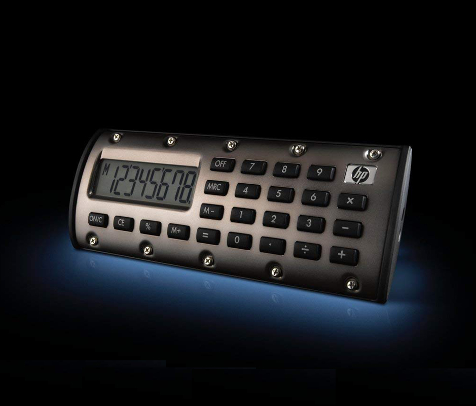 Mini calculadora Hp Quick Calc portátil, calculadora pequeña con imán Led de bolsillo para estudiantes
