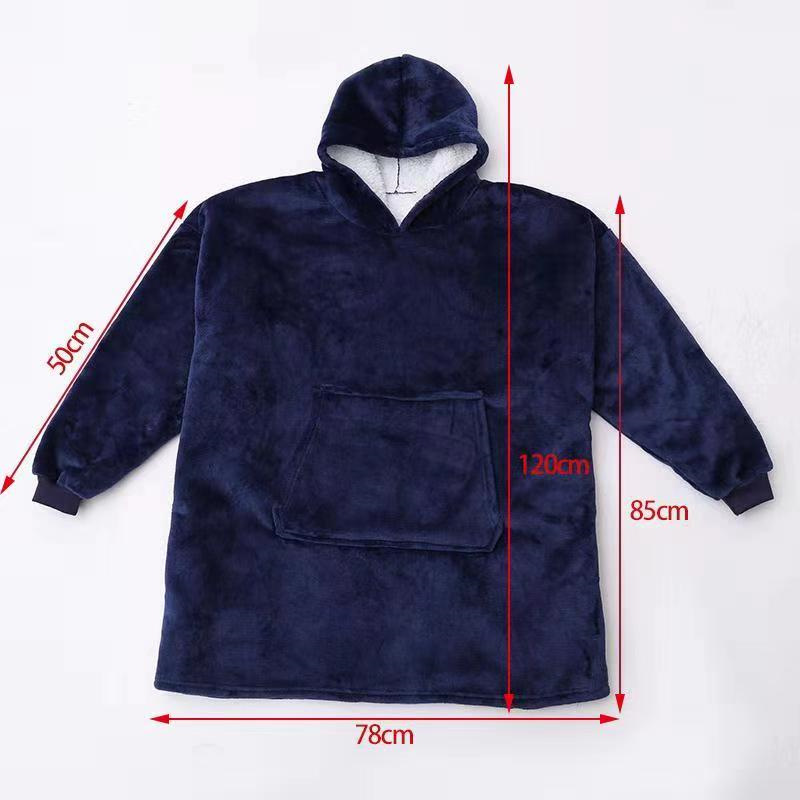 Invierno mujeres calientes de gran tamaño manta de lana sudaderas con capucha Sudadera con capucha Manta con bolsillo con mangas Sherpa sudadera Jerséis Mujer