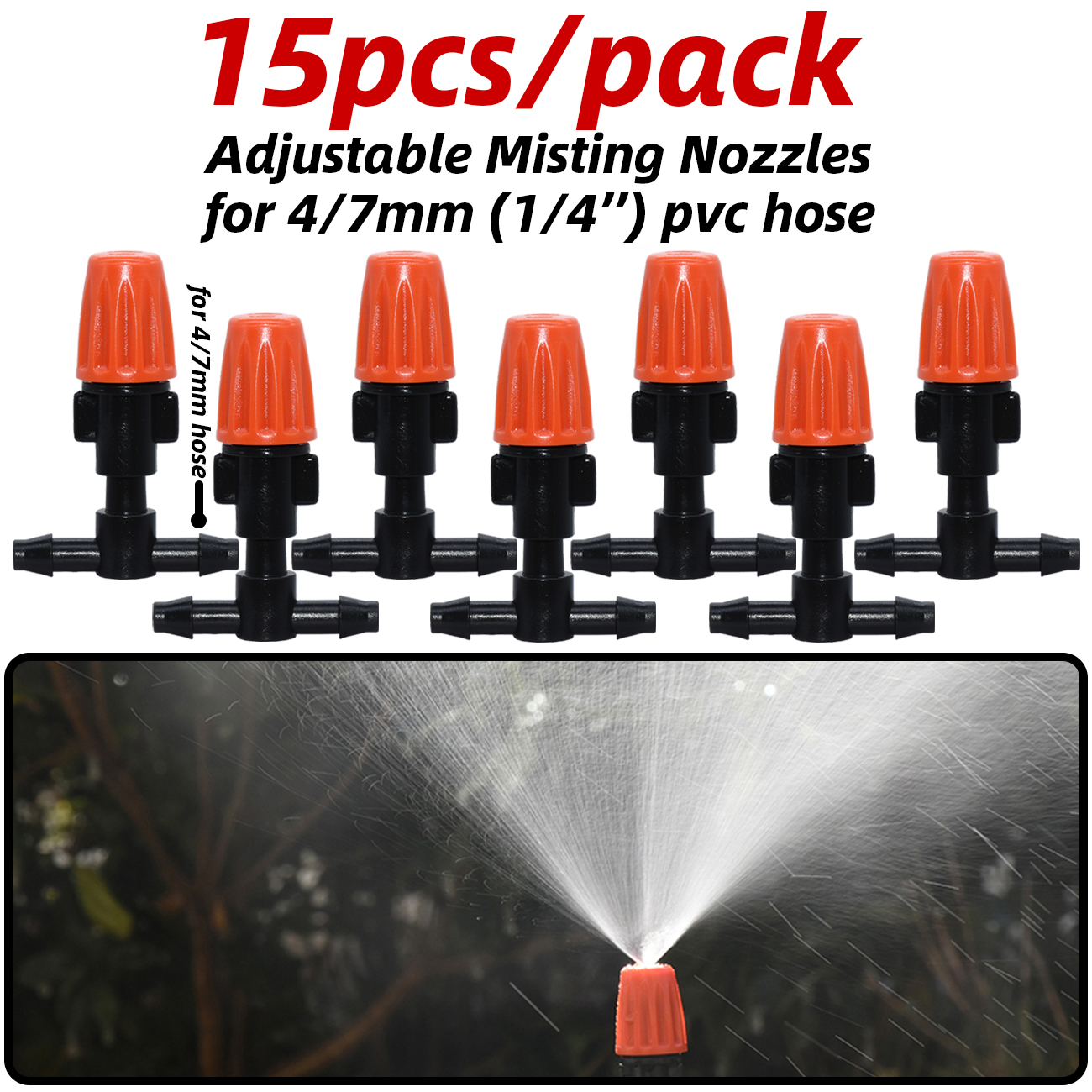 Ugelli regolabili per nebulizzazione di serra con connettore da 1/4 '' per kit sistema di irrigazione da giardino per irrigazione a goccia bonsai di fiori: Lavanda