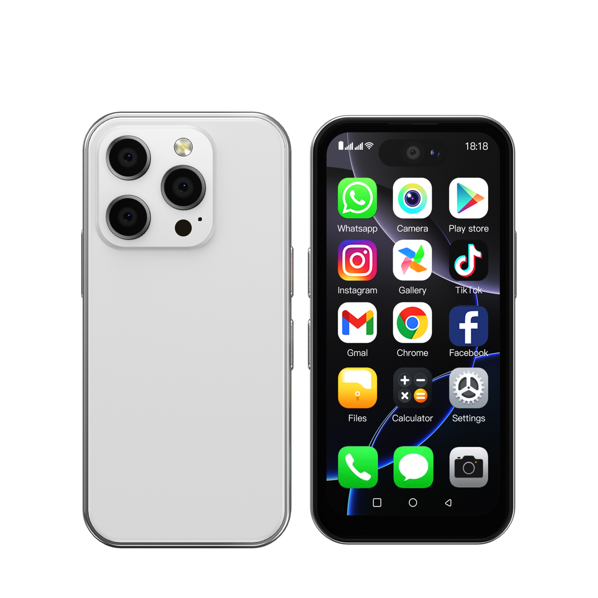 SERVO 16Profi 3G Mini-Smartphone Android-System 16 GB Rom abspielen Geschäft WhatsAPP WiFi Hotspot GPS 2 SIM 3,75 Zoll kleines Smartphone 2800 mAh: Weiß
