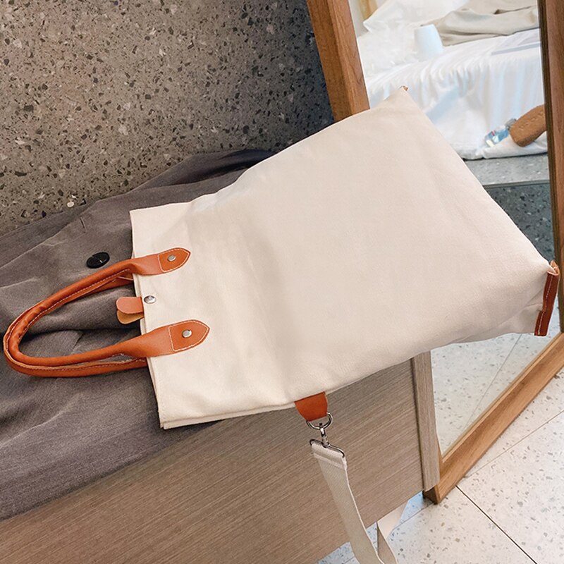 Women High Capacity Bag Studend Solid Shoulder Canvas Bag Shopping Tote Bags Lady Bag Female Casual Underarm Handbag