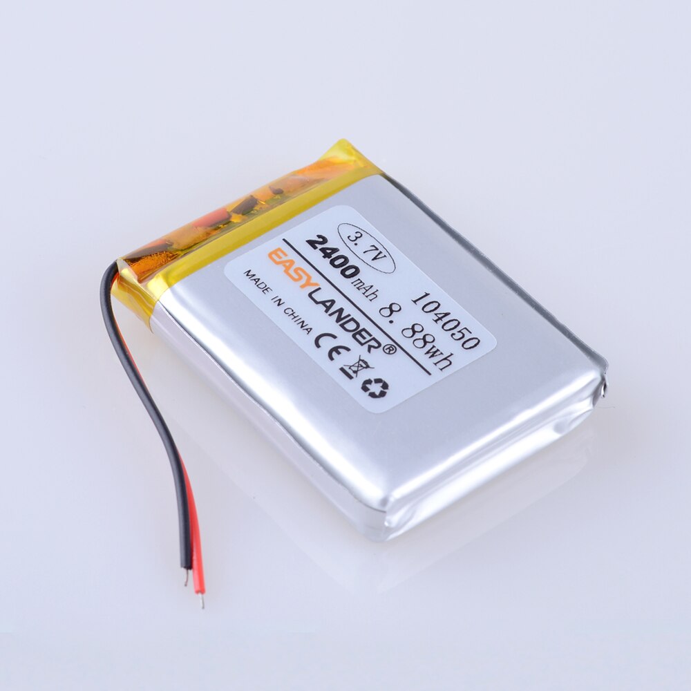 Batterie li-po Rechargeable 3.7V 2400mAh, Lithium polymère 104050, cellules li-ion pour GPS MP3 MP4, enregistreur de conduite