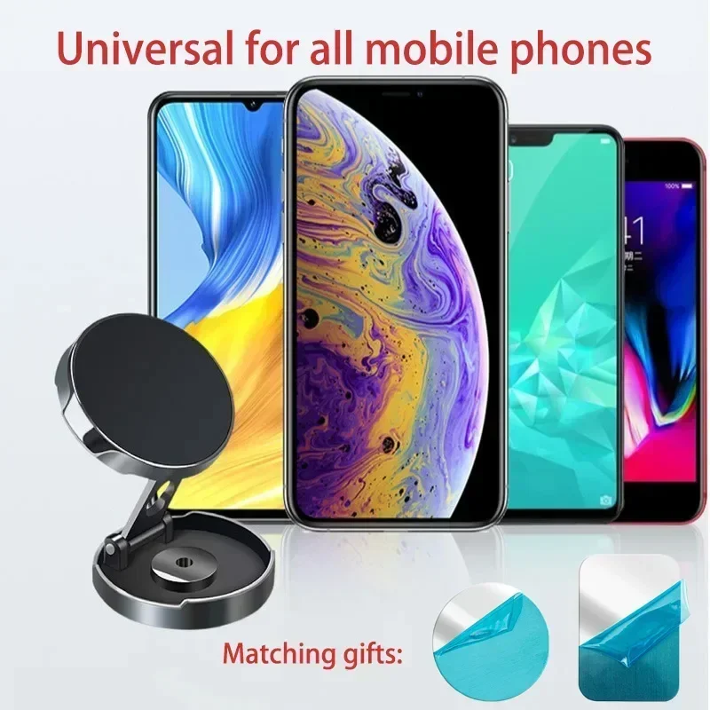 Rotating Car Phone Holder Foldable Stand Powerful Magnetic Metal Phone Holder Available in Multiple Scenarios Soporte