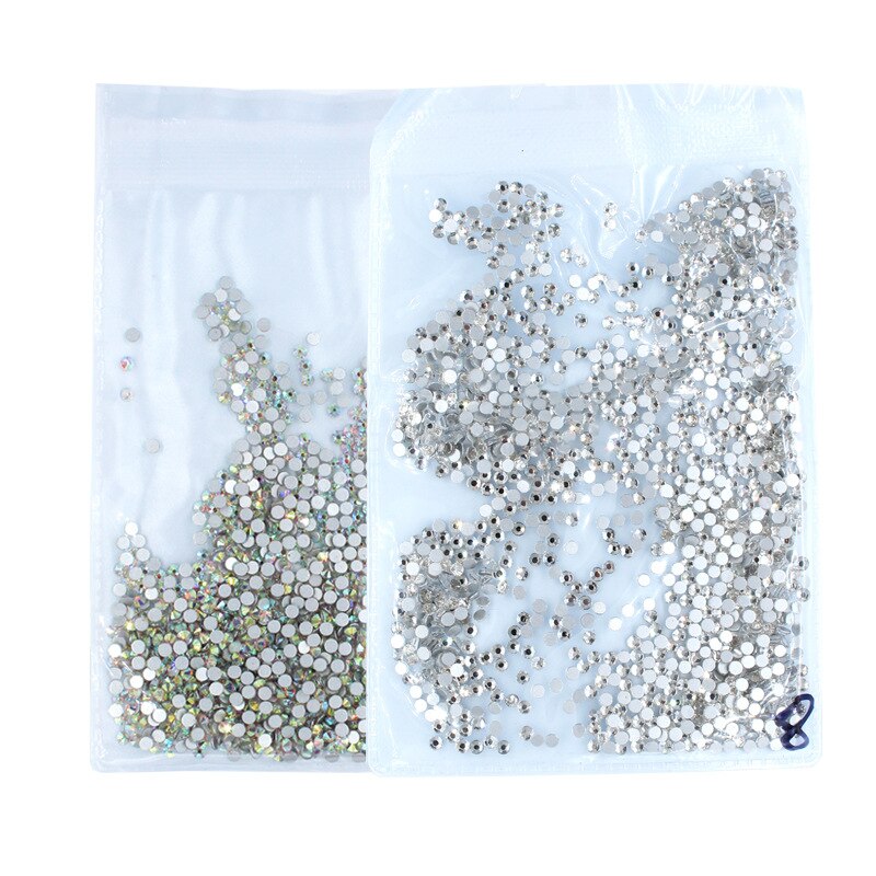 SS3 4 5 6 8 10 12 16 20 Glas Nagel Strass AB Klar oder Kristall 1440 nagel aufkleber strass für 3D Nagel Embellishments-S-29