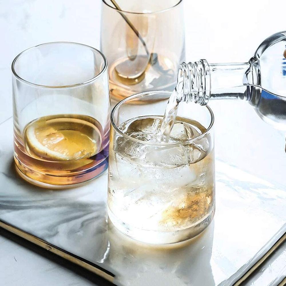 Juego de vasos de cristal nórdicos para el hogar, Juego de 2 o 4 vasos de cristal para beber vino, whisky y agua, sencillo, 4 Uds.