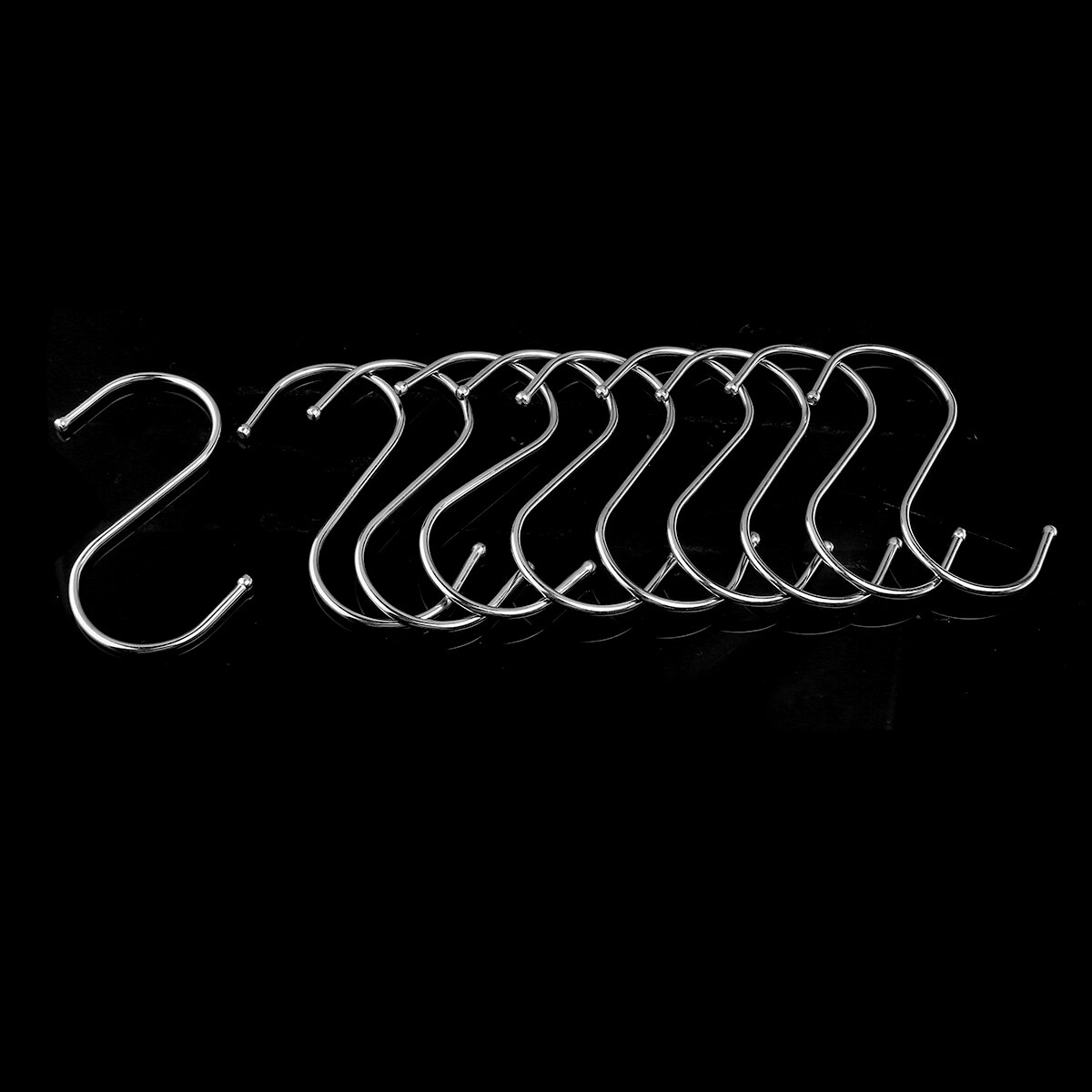 10pcs S-shaped Anti-rust Stainless Steel Hangers Hooks Pothooks Size M hooks