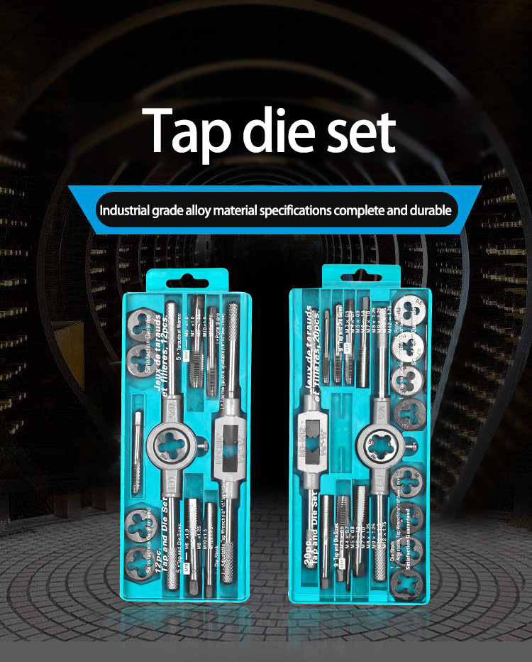 Multi-Use System Tap And Die Combo Hand Tap Wrench Die Setter Set Suit Tapping Threading Tool Fast Tapping Speed Fine Thread