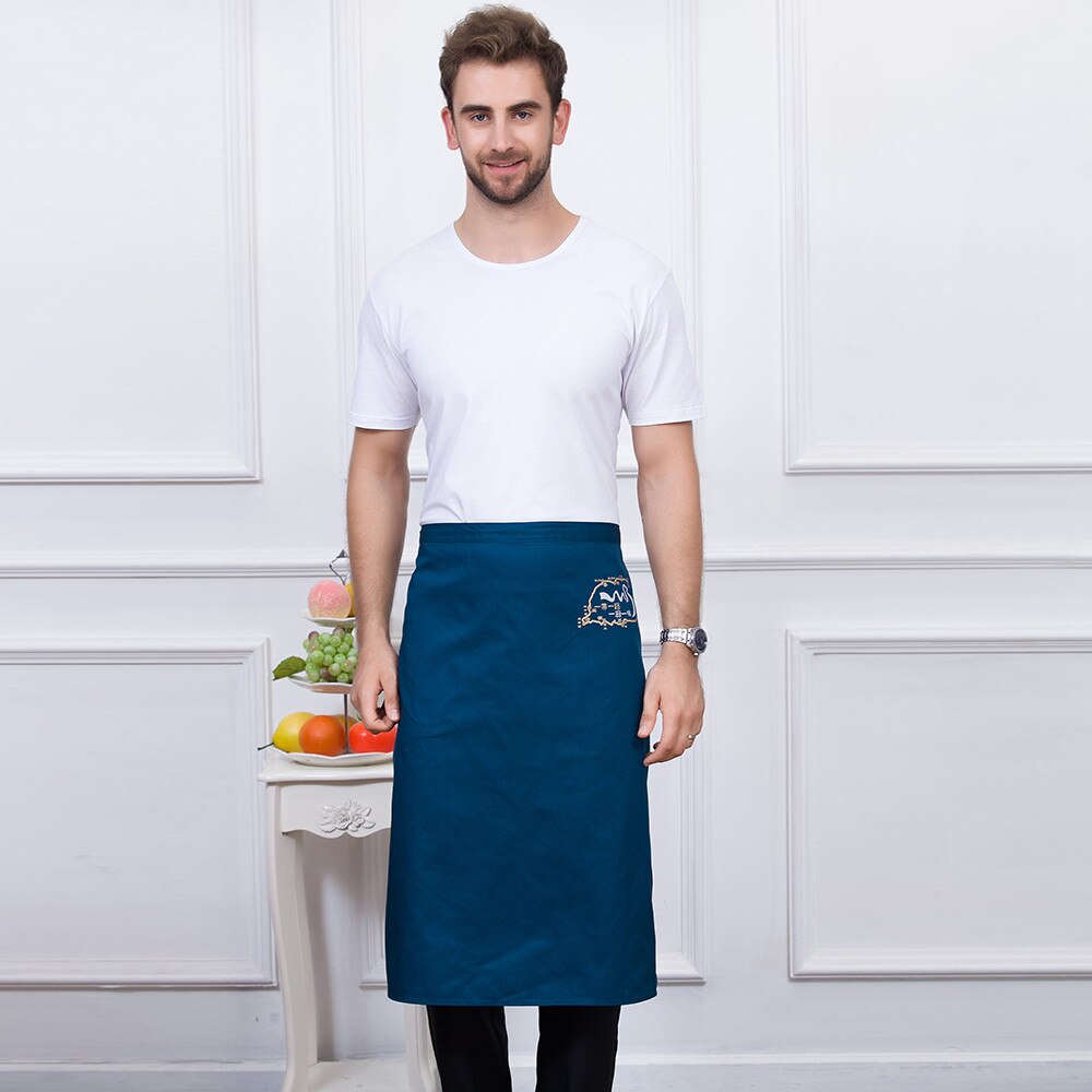 5 Colors Unisex Graphic Print Kitchen Work Wear Aprons Long Restaurant Home Cooking Wear Chef Waiter Aprons