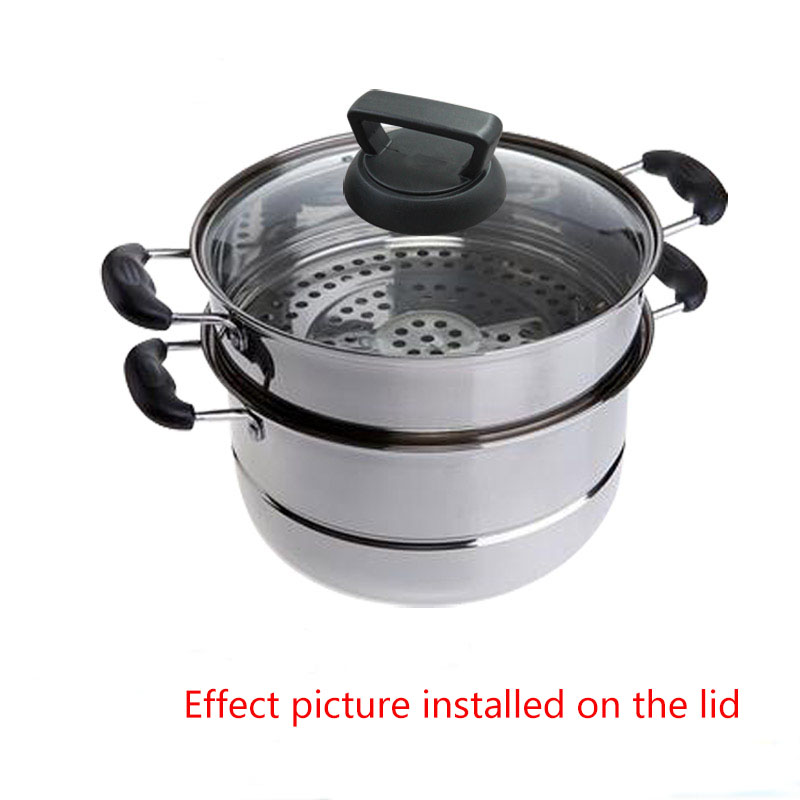 Accesorios para olla eléctrica, cubierta de vidrio de acero inoxidable, cubierta de olla de hierro, tipo universal, botón de anillo grueso, 1 ud.
