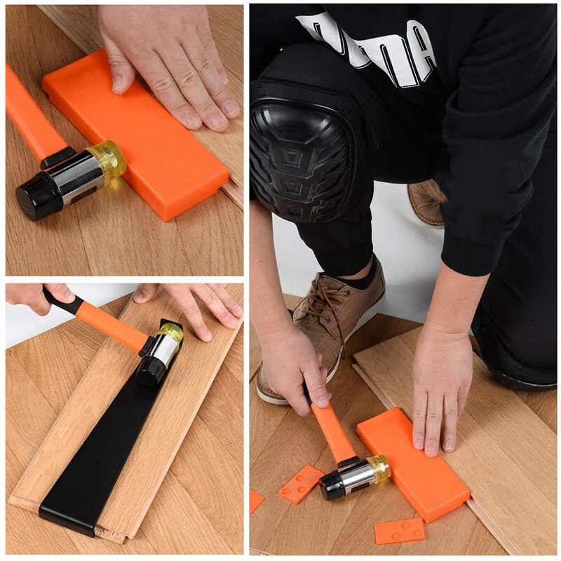 Laminate Wood Flooring Installation Kit, Wood Flooring Kit with Pull Bar,40PCS Spacers,and Double Faced Mallet.