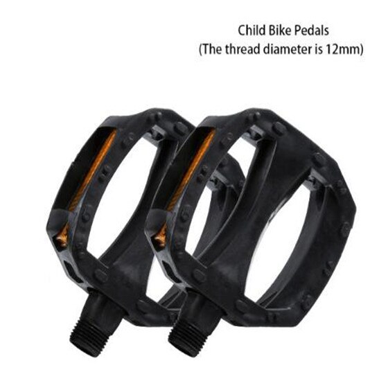 WEST RADFAHREN Kinder Bike Pedale Kunststoff Leichte Anti-Slip Warnung Nacht Reflektor Outdoor Sport Starke kinder Radfahren pedal: black 12mm