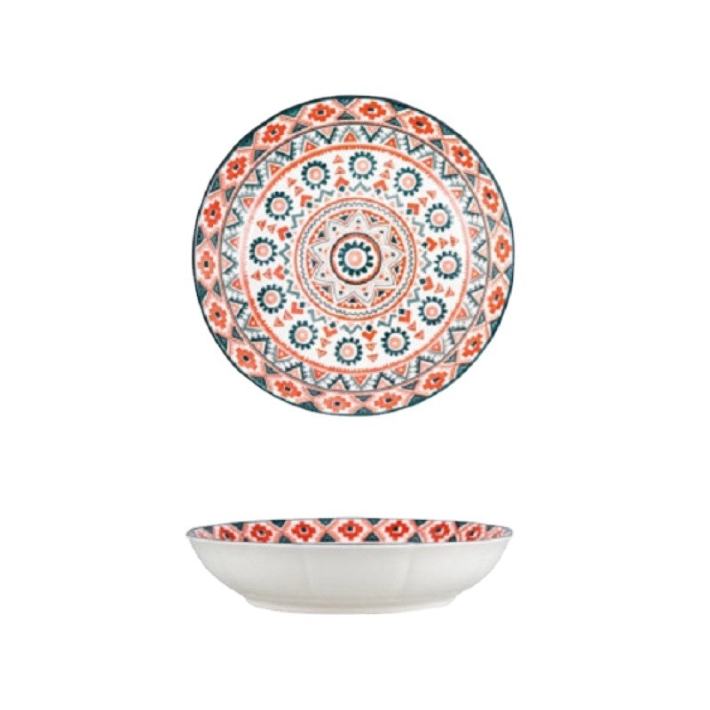 Platos bohemios de hueso de China, vajilla japonesa, juegos de platos para servir, platos de flores, juego de cena, comida, cocina moderna, comedor