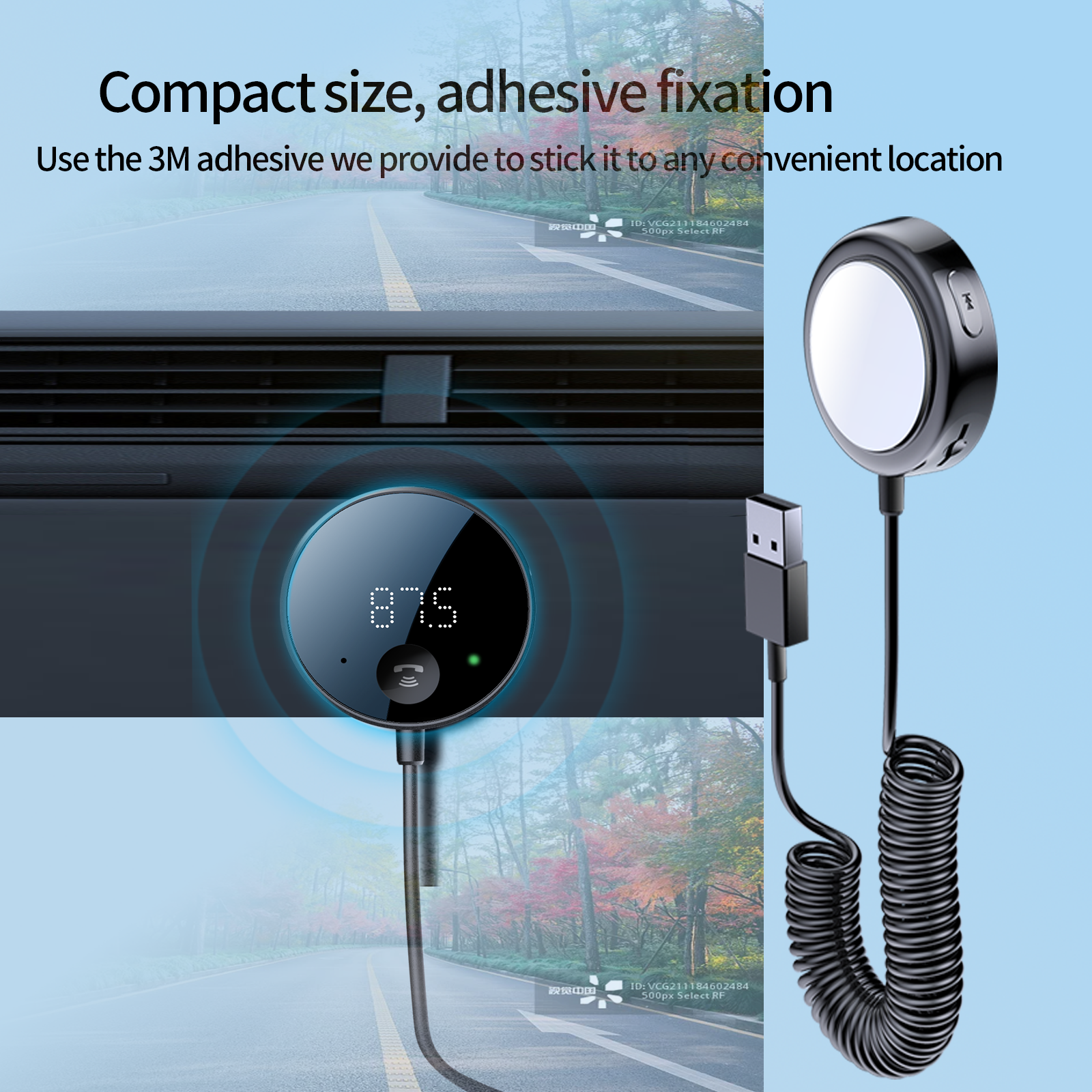 Bluetooth 5.2 FM-Transmitter für Auto, Auto-Adapter mit Bass, Stereo-HiFi-Sound-Receiver, unterstützt Freisprechanrufe, Aux Out TF-Karte