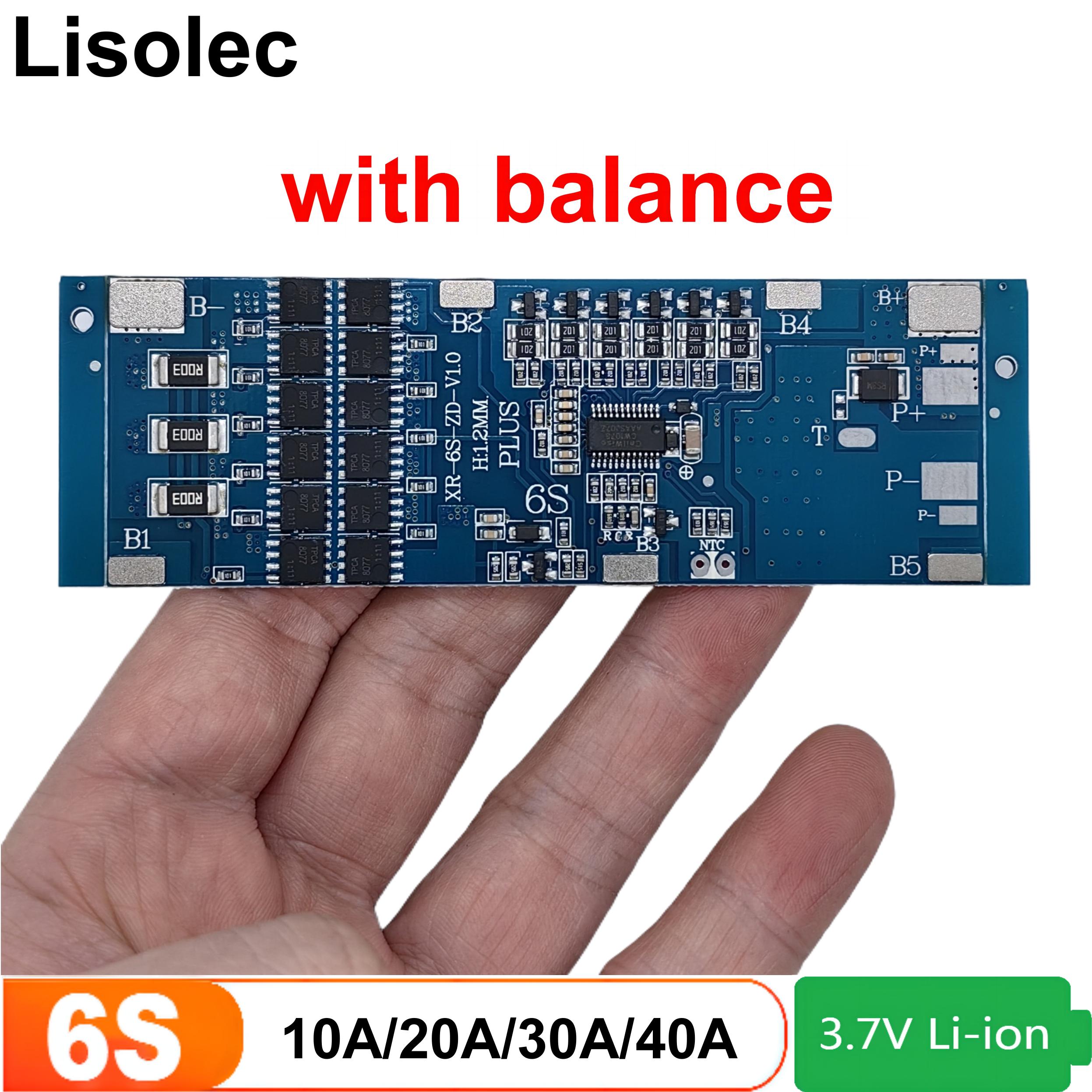 6S1P 6S2P 6S3P BMS 6S 24V 10A 20A 30A 40A Ladung Entladung Schutz Bord für 22,2V 25,2V 18650 21700 Li-Ion Batterie Pack