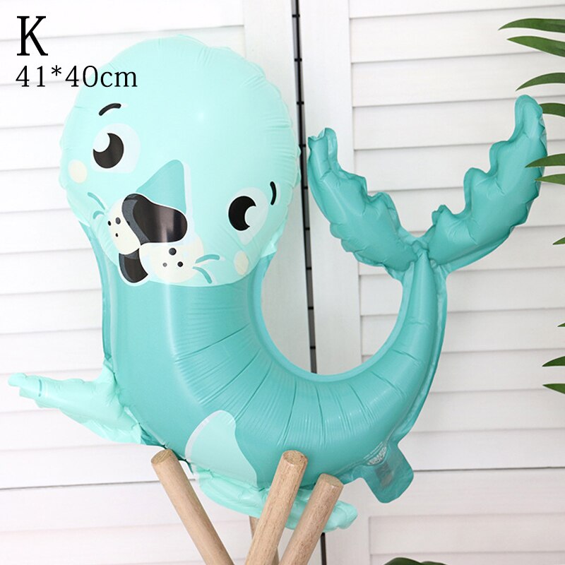 Ballon en aluminium en forme d'animal de dessin animé, mignon, renard, panda, poulpe, poisson étoile de mer, décor de fête d'anniversaire, jouets pour enfants, fête prénatale,