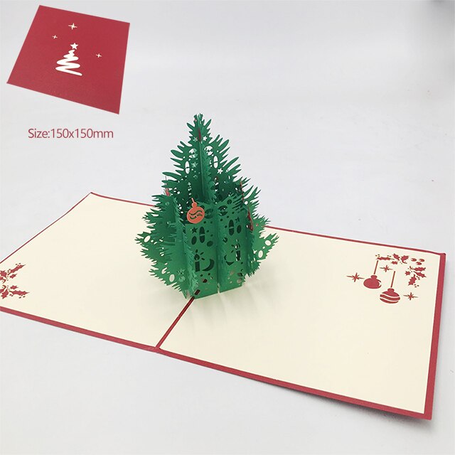 Kerst Kaart 3D Pop Up Kaarten Vrolijk Kerstfeest Winter Wenskaarten Sneeuwvlok: 9