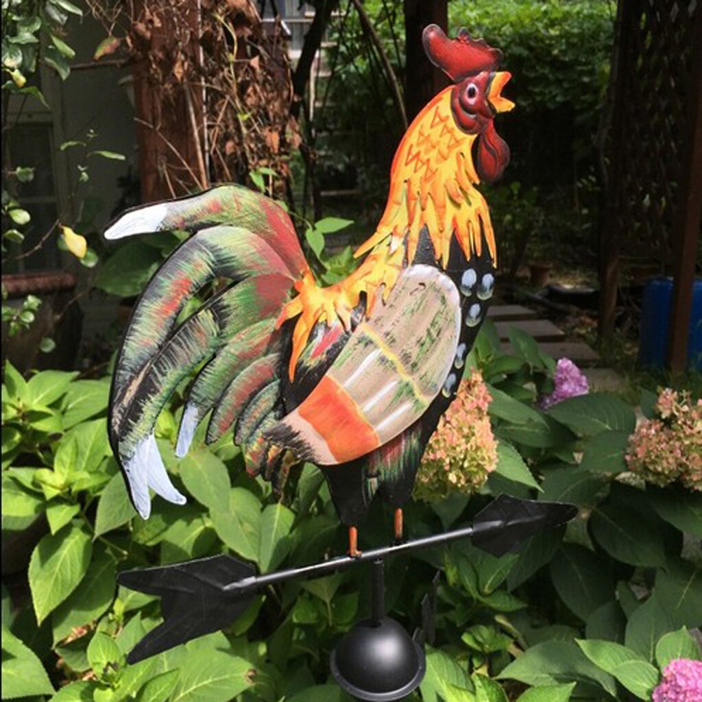 Girouette métal Vintage coq-47 ''fonte coq jardin girouette vent vitesse Spinner indicateur de Direction ornement