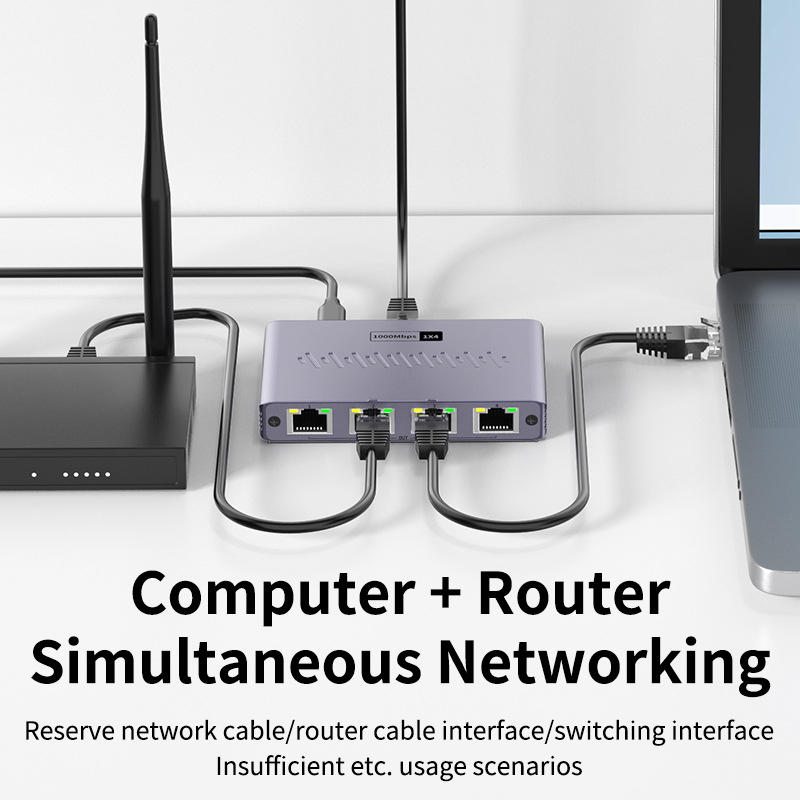 Rj45 divisores de cabo de rede, 1 to switches ethernet gigabit de 4 portas, 2 adaptadores de expansão de internet lan de 1000 mbps ,  rj45 conversores de rede.