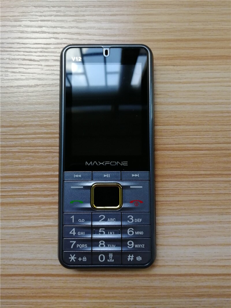 Maxfone-teléfono móvil V12 con botón de presión, 2,8 pulgadas, 2500Mah, Quad Sim, Bluetooth, altavoz grande, FM, barato, móvil RAM: Add 4GB Card / Gris