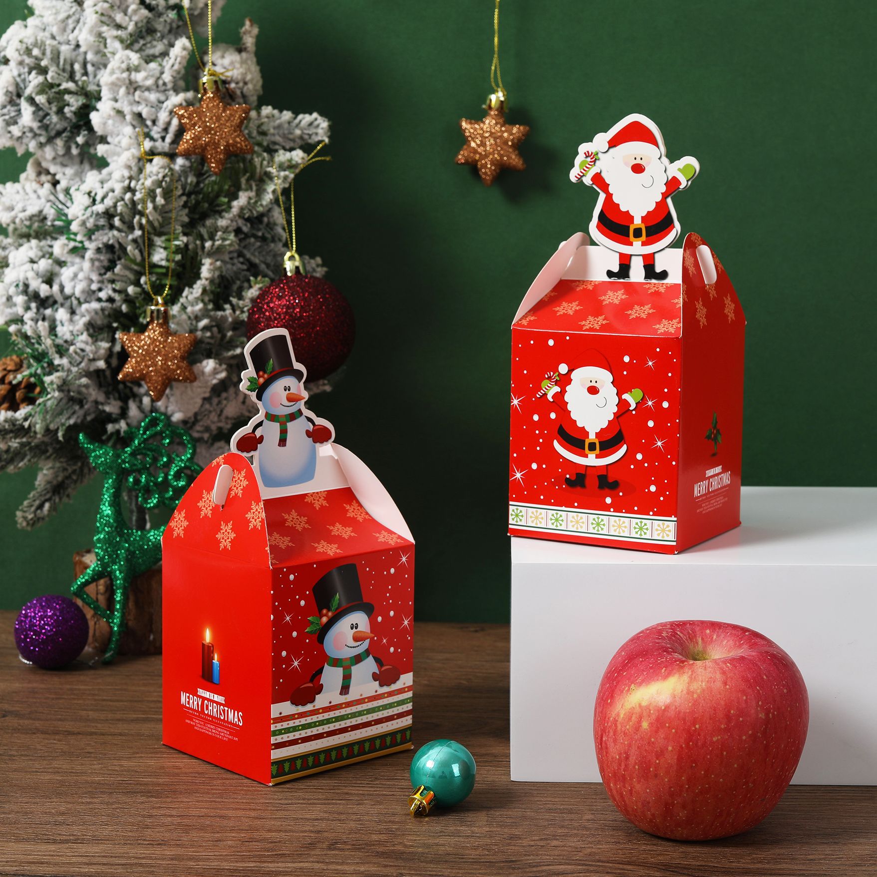 10 stuks kerst appel doos kerstavond verpakking doos kerst doos pingguo doos kerst doos