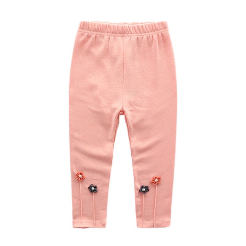 Autumn Girls Small Flower Embroidered Leggings Children Leggings Pants Baby Kids Clothing: SZ0762P / 90cm